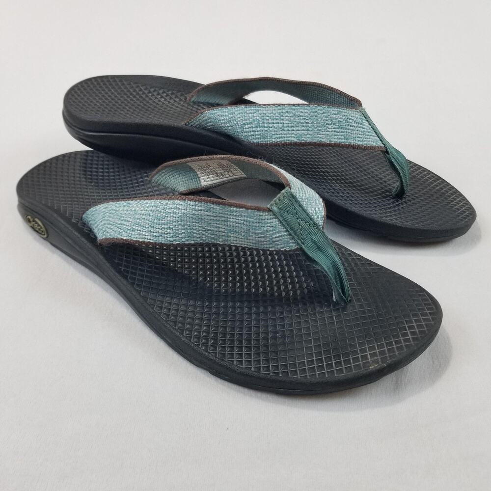 Chaco Sandals Womens Size 9 Blue Flip Ecotread Zebra Aqua Thong J100662